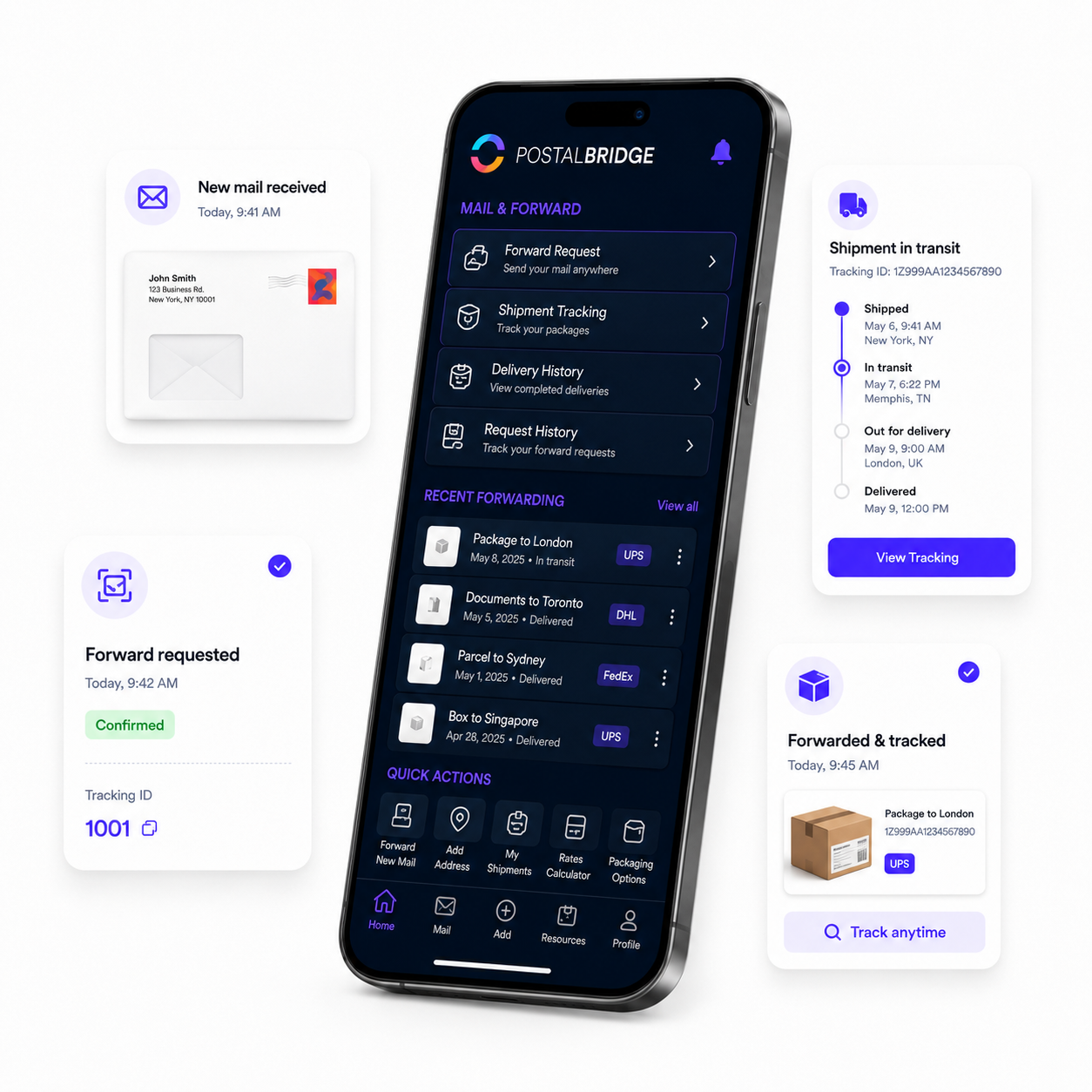 SealLoop forwarding workflow and shipment tracking preview